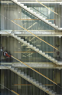 bars, deconstruction, silleta, architecture, ladder, lattice, grating, floors, backgrounds, pattern, full frame, modern, no people, day, indoors, city, built structure, building exterior, building, outdoors, metal, glass - material, close-up, railing, transparent, reflection, repetition, high angle view, 1080P, CC0, public domain, royalty free