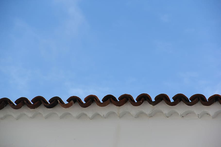 fons, textura, sostre, cel, teula de teulada, còpia espai, corba, primer pla, cap gent, a l'interior, dia, vista d’angle baix, arquitectura, estructura construïda, exterior de l'edifici, patró, funció de construcció de parets, edifici, naturalesa, blau, Color blanc, a l'aire lliure, núvol - cel, secció alta, 5K