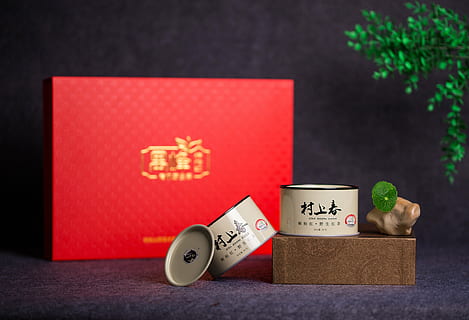 tea, hand, red, text, studio shot, indoors, non-western script, no people, still life, calligraphy, close-up, cup, group of objects, ceremony, western script, mug, chinese new year, paper, tea cup, black background, festival, classical style, 4K, CC0, public domain, royalty free