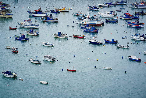 aerial, photo, boats, calm, body, water, white, blue, sailing, bodies, daytime, marina, harbor, harbour, ocean, sea, lake, nautical vessel, high angle view, day, outdoors, moored, no people, large group of objects, travel destinations, transportation, mode of transportation, travel, nature, architecture, group of people, city, crowd, large group of people, rippled, sailboat, 5K