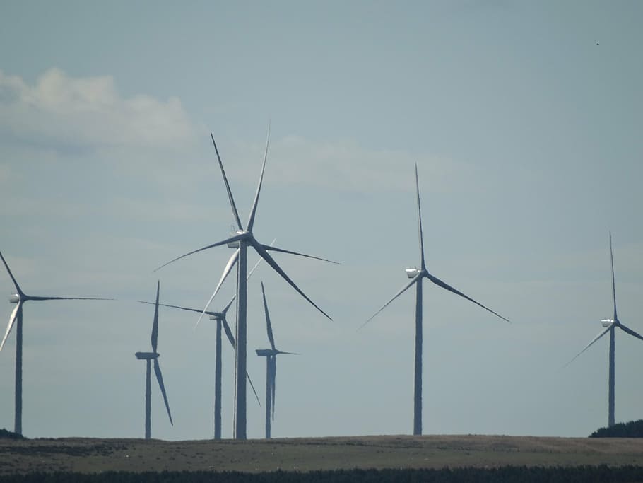 molí de vent, Parc eòlic, cel, turbina, aerogenerador, generació de combustible i energia, energia renovable, conservació del medi ambient, energia alternativa, energia eòlica, medi ambient, paisatge, terra, naturalesa, núvol - cel, camp, cap gent, tecnologia, escena rural, a l'aire lliure, dia, escena no urbana, recursos sostenibles, Font d'alimentació, 5K
