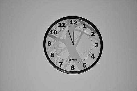 black-and-white, clock, time, wall clock, watch, studio shot, minute hand, instrument of time, indoors, clock face, number, shape, circle, geometric shape, single object, gray, clock hand, deadline, no people, wall - building feature, hour hand, cut out, silver colored, 4K