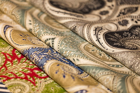 assorted-color floral textiles, fabric, sun weave, wheat, sample, fabric sample, yellow, design, textile, decoration, palette, color, creative, designer, studio, draft, interior, texture, pattern, backgrounds, close-up, full frame, finance, no people, clothing, indoors, wealth, selective focus, business, lace - textile, multi colored, currency, studio shot, embroidery, fashion, paper currency, luxury, ornate, floral pattern, consumerism, 5K, CC0, public domain, royalty free