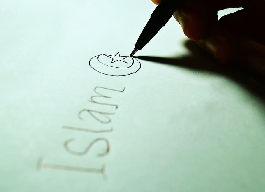 islam, escriure, paper, paper blanc, bolígraf, símbol, icona, escriptura a mà, dibuixar, pacífica, missatge, nota, text, part del cos humà, mà humana, comunicació, mà, primer pla, a l'interior, part del cos, gent, guió occidental, dit humà, còpia espai, cal·ligrafia, negocis, dibuix - activitat, dit, forma de comunicació, 4K