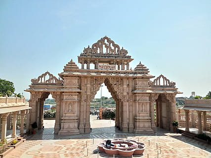 temple, Contexte, porte, belle, la nature, Soleil, journée, été, lumière du jour, modèle, swaminarayan mandir, gadhda, ombre, vieux, village, ciel, architecture, l'histoire, le passé, structure construite, Destinations de voyage, Voyage, tourisme, ciel clair, extérieur du bâtiment, cambre, ancien, ville, lumière du soleil, bâtiment, personne, colonne architecturale, en plein air, orné, la civilisation ancienne, 4K, CC0, domaine public, libre de droits