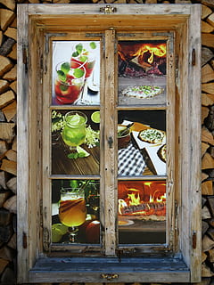 finestra, finestre di legno, serramenti, vecchia finestra, facciata in legno, rustico, legna, facciata, intemperie, decorazione, capanna, invecchiamento, nessuno, cibo e bevande, cibo, giorno, legno - materiale, scelta, in casa, freschezza, contenitore, architettura, preparativi, multicolore, frutta, natura morta, variazione, verdura, mangiare sano, struttura costruita, 5K, CC0, dominio pubblico, privo di copyright