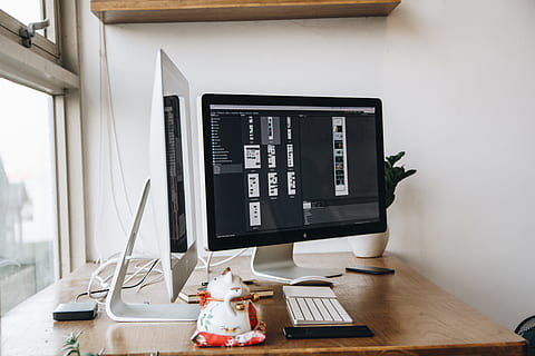 jablko, lavice, pracovní, stůl, počítač, zařízení, Zobrazit, imac, klávesnice, mac, myš, obrazovka, obrazovkách, technologie, okno, pracovní prostor, pracoviště, pracovního prostoru, nábytek, uvnitř, spojení, bezdrátové technologie, sdělení, počítačový monitor, počítačové vybavení, podnikání, nikdo, počítačová klávesnice, den, kancelář, pomocí počítače, 5K, CC0, veřejná doména, bez autorských práv