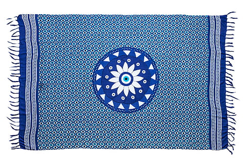 blue, white, floral, shawl, oxbow, scarf, default, textile, old-fashioned, white background, cut out, pattern, no people, close-up, indoors, art and craft, single object, design, still life, craft, shape, directly above, creativity, studio shot, spiral, retro styled, turquoise colored, 5K, CC0, public domain, royalty free
