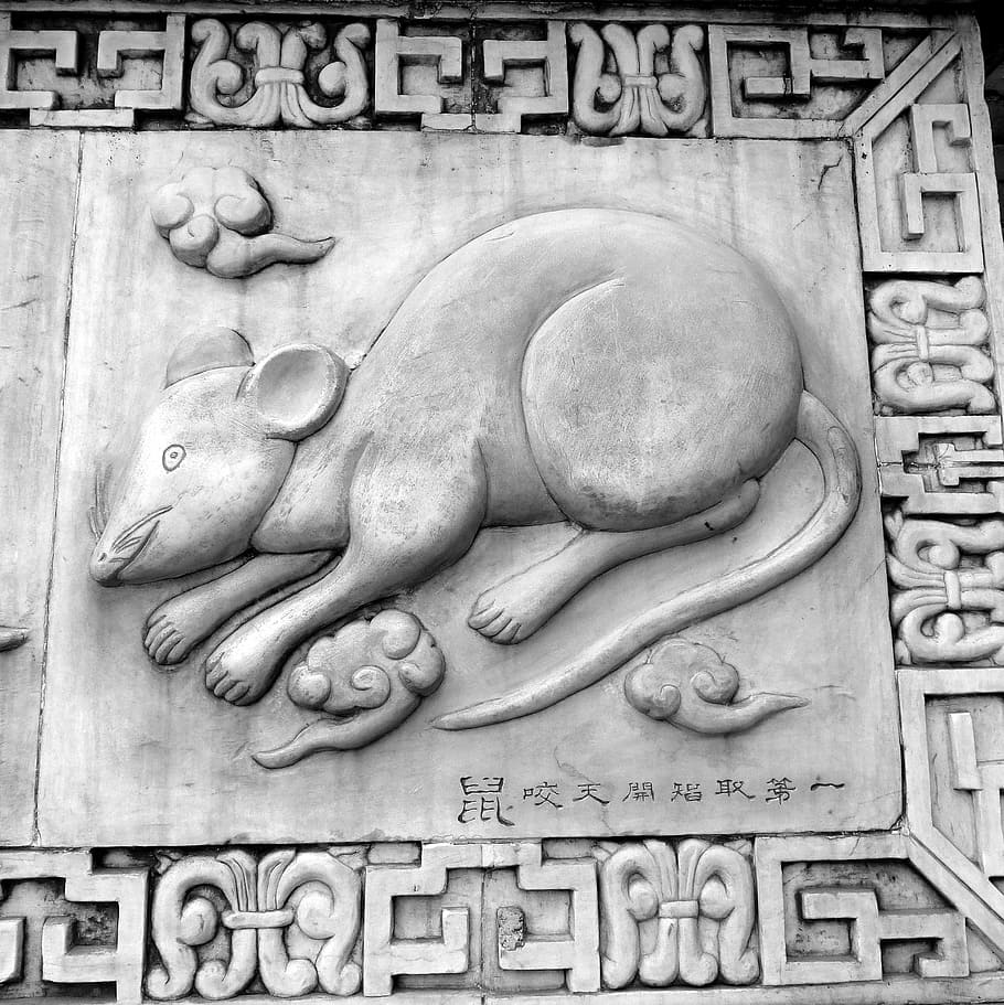 rata, xinès, símbol, asiàtic, símbols, cultura, decoració, icona, oriental, taoisme, Xina, art i artesania, arquitectura, artesania, creativitat, escultura, cap gent, representació, talla - producte artesanal, representació humana, text, estructura construïda, exterior de l'edifici, el passat, història, dia, comunicació, edifici, guió, funció de construcció de parets, talla, baix relleu, ornamentat, 2K