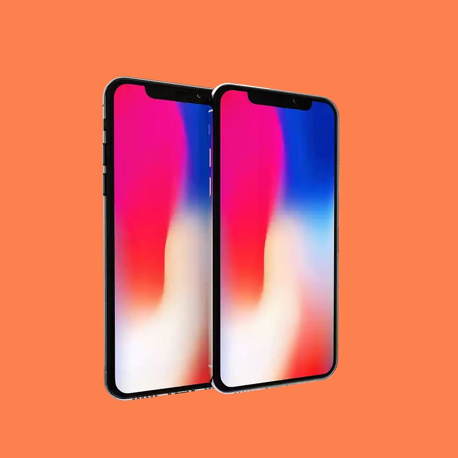 iphone x, iphone 10, Google, studio shot, technologie, bezdrátové technologie, nikdo, detail, sdělení, chytrý telefon, jeden objekt, uvnitř, barevné pozadí, přenosné informační zařízení, obrazovka, digitální tablet, spojení, Červené, jednoduchost, obrazovky přístroje, růžová barva, svítí, tvar, 1080P