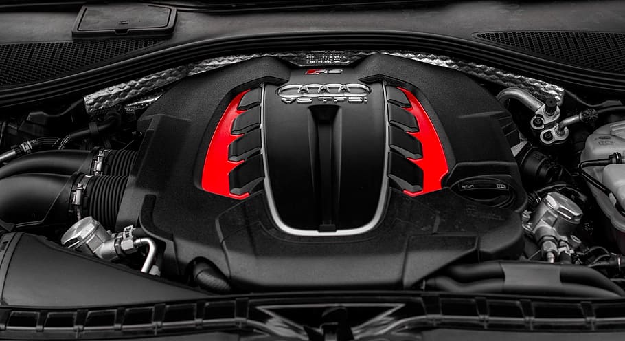 schwarz, rot, Audi Fahrzeugmotor, Motor, audi, Auto, Luxus, Automobil, Design, Fahrt, elegant, teuer, schnell, Deutschland, heiß, Maschine, Motor-, Performance, Rennen, stilvoll, Stil, Lebensstil, verlassen, statisch, mechanisch, Status, umwerfend, modern, stationär, Transportmittel, Transport, Kraftfahrzeug, Landfahrzeug, Technologie, Nahansicht, keine Leute, Metall, Fahrzeuginnenraum, Steuerung, Maschinen, Fahrzeugteil, draußen, Flugzeug, Luftfahrzeug, Kraftstoff- und Stromerzeugung, Rennauto, sauber, 5K