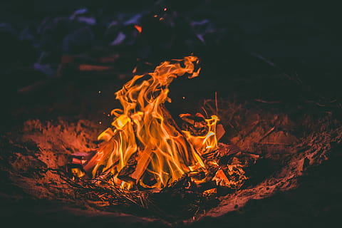 bonfire, selective, focus photo, fire, pit, flame, hot, heat, camping, outdoors, ember, nature, beach, camp, summer, camp fire, burning, fire - natural phenomenon, heat - temperature, orange color, land, night, glowing, no people, field, motion, wood - material, log, wood, close-up, long exposure, campfire, 5K, CC0, public domain, royalty free