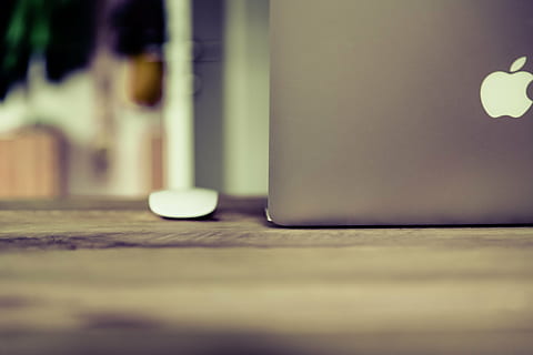 opened, silver macbook, wooden, surface, magic, mouse, silver, macbook, top, table, laptop, computer, technology, business, office, desk, no people, indoors, architecture, close-up, day, selective focus, surface level, wood - material, copy space, wall - building feature, home, wall, defocused, focus on foreground, 5K, CC0, public domain, royalty free