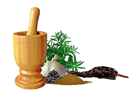 maro, de lemn, pistil, mortar, condimente, chimion, usturoi, rozmarin, medicina din plante, Medicină alternativă, iarbă, fundal alb, sănătate și medicină, aromaterapie, studio shot, mancare si bautura, în interior, lemn - material, condiment, alimente, natură moartă, nici o persoana, plantă, prospeţime, parte a plantelor, a închide, mortar și pistil, frunze, mâncat sănătos, bunăstare, ingredient, ustensile de bucatarie, 2K, CC0, domeniu public, fără drepturi de autor