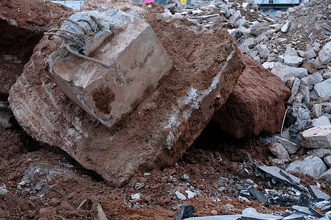 construction, building rubble, debris, demolition, site, destruction, crash, demolished, tear off, work, destroyed, construction work, stone, concrete, rebar, reinforced concrete, no people, day, solid, close-up, rock, high angle view, brown, rock - object, land, nature, geology, still life, outdoors, tranquility, textured, stone - object, beauty in nature, travel, dirt, 5K, CC0, public domain, royalty free