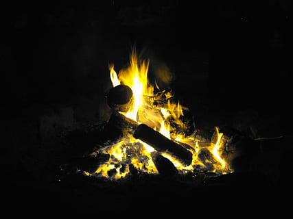 easter fire, fire, may fire, easter, flame, campfire, wood fire, embers, burn, midsummer, brand, blaze, heat, burning, heat - temperature, fire - natural phenomenon, night, nature, yellow, bonfire, no people, wood - material, log, camping, outdoors, glowing, wood, firewood, black background, orange color, luminosity, 5K, CC0, public domain, royalty free