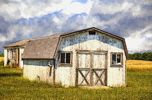 Scheune, rustikal, Scheunen, Ohio, digitale Kunst, ländlich, szenisch, Land, Landschaft, Schuppen, wirft, Bauernhof, Bauernhöfe, Landwirtschaft, landwirtschaftlich, Bauernhaus, champaign, Bezirk, Americana, Foto, fotografieren, Struktur, Strukturen, sturgell, William Sturgell, bill sturgell, historisch, Wohnkultur, Gebäude, Wolken, Himmel, Baum, Bäume, wolkig, Unkraut, Champaign County, Urbana, die Architektur, gebaute Struktur, Gebäudehülle, wolke - himmel, Gras, Feld, Haus, Natur, Tag, landwirtschaftliches Gebäude, Pflanze, keine Leute, alt, Holz - Material, draußen, Kabine, 5K, CC0, gemeinfrei, lizenzfrei