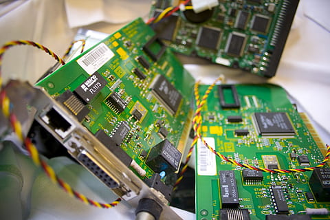 tilt-shift photography, three, computer expansion cards, computer, map, network, card, circuit board, electronics industry, computer chip, technology, industry, computer equipment, mother board, connection, complexity, indoors, close-up, green color, equipment, selective focus, engineering, computer part, business, electrical component, cpu, electricity, electrical equipment, networking, 1080P, CC0, public domain, royalty free