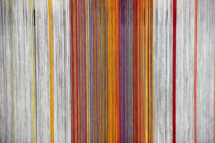 foto, taronja, multicolor, ratlles, colors, digital, fons de pantalla, teler, fil, fils, mà d'obra, color, colorit, teixir, fons, patró, material, marc complet, primer pla, tèxtil, cap gent, elecció, variació, a l'interior, gran grup d'objectes, en fila, mercat, costat a costat, llana, negocis, ordre, textura, 5K