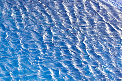 body of water, water, wind, ruffled, wave, blue, turquoise, swimming pool, backgrounds, nature, pattern, textured, ripple, abstract, beauty in nature, no people, full frame, day, sky, outdoors, scenics - nature, sunlight, environment, cold temperature, reflection, sea, white color, purity, power in nature, 4K, CC0, public domain, royalty free