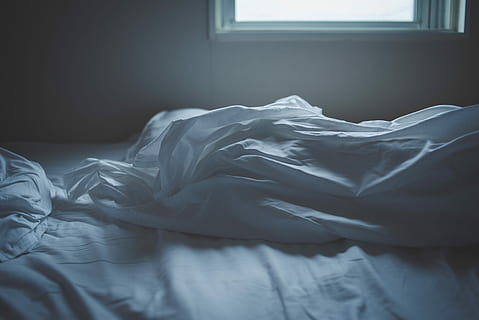 white, blanket, bed, window, ruffled, bedspread, beside, bedding, sheet, bedclothe, mattress, furniture, bedroom, linen, textile, crumpled, domestic room, indoors, no people, pillow, messy, home interior, wrinkled, duvet, relaxation, comfortable, cozy, 5K, CC0, public domain, royalty free