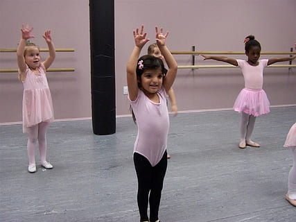 four, girls, inside, room, dance, lesson, studio, young, adorable, toddler, ballet dancer, ballet, childhood, child, women, dancing, human arm, females, full length, dance studio, standing, group of people, leisure activity, leotard, front view, indoors, limb, pink color, skill, arms raised, innocence, human limb, 1080P, CC0, public domain, royalty free