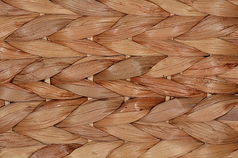 Braid, Background, Natural Material, basket, woven, bast, texture, backgrounds, wicker, pattern, brown, close-up, material, textured, full frame, no people, indoors, wood - material, design, still life, high angle view, large group of objects, wood, directly above, rough, braided hair, beige, repetition, dry, wood grain, hairstyle, intertwined, 5K, CC0, public domain, royalty free