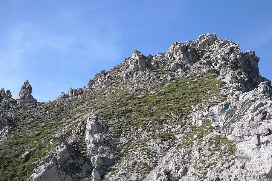 vertice, ruvido, corno, pista, alpino, corno grezzo, Alpi dell'Algovia, montagna, natura, paesaggio, Paesaggi, all'aperto, picco di montagna, roccia - oggetto, catena montuosa, cielo, la neve, scogliera, roccia, solido, bellezza nella natura, scenics - natura, giorno, terra, attività di svago, Inquadratura dal basso, formazione rocciosa, ambiente, avventura, montagne Rocciose, formazione, scena tranquilla, 5K