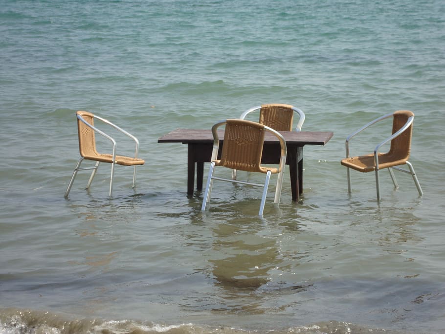 bord, Korfu, strand, Grækenland, restaurant, græsk, sommer, ø, rejse, turisme, Europa, middelhavet, ferie, mad, traditionel, hav, stol, cafe, ægæiske, udsigt, udendørs, vand, ingen mennesker, dag, oversvømmelse, sæde, fravær, havnefronten, natur, skønhed i naturen, ro, tom, rolig scene, jord, høj vinkel visning, scenics - natur, lempelse, 4K