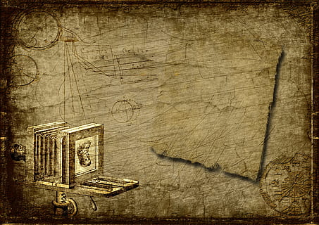 Weinlesekameratapete, Kamera, Steampunk, Uhr, Fotografie, Zeichnung, Nostalgie, Technologie, Geschichte, Scrapbooking, grunge, Jahrgang, Erfindung, alt, Papier-, nostalgisch, Hintergrund, Porträt, Aufzeichnung, Zeit, Vergangenheit, Rahmen, Mittelalter, Zeit zu geschehen, Grußkarte, historisch, braun, Antiquität, texturiert, Hintergründe, Struktureffekt, beschädigt, obsolet, kopieren sie platz, keine Leute, Retro-Stil, Holz - Material, heruntergewirtschaftet, verwittert, drinnen, schmutzig, Schmutz, dokumentieren, leer, 2K
