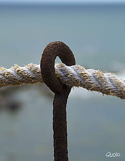 kunst, makro, objekt, nål, Lanzarote, Kanariske øer, reb, nautiske fartøj, bundet knude, fokus på forgrunden, metal, rusten, ingen mennesker, tæt på, dag, vand, natur, udendørs, styrke, hav, tekstureret, gammel, forvitret, snoet, kørt ned, krog, 5K, CC0, offentligt domæne, royaltyfrie