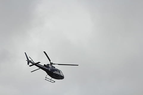 black, helicopter, air, flying helicopter, flying, cloudly, cloud, sky, air vehicle, transportation, mode of transportation, airplane, mid-air, nature, no people, motion, on the move, travel, day, low angle view, copy space, outdoors, propeller, aerospace industry, 5K, CC0, public domain, royalty free