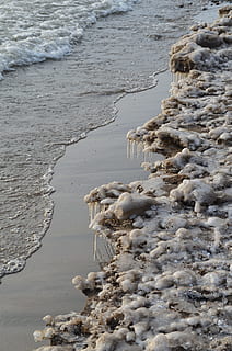 frío, hielo, playa, invierno, congelado, nieve, guay, agua, naturaleza, tierra, mar, arena, nadie, día, movimiento, belleza en la naturaleza, tranquilidad, ola, deporte acuático, vista de alto ángulo, deporte, al aire libre, mojado, paisajes - naturaleza, agua que fluye, 4K, CC0, dominio público, libre de derechos