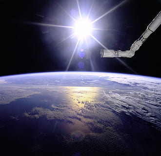 widok, planeta Ziemia, przestrzeń, słońce, Ziemia, ocean, prom kosmiczny, wszechświat, wszystko, nocne niebo, niebo, astronautyka, nasa, podróż kosmiczna, lotnictwo, astronomia, nauka, Badania, planeta - przestrzeń, widok satelitarny, flara obiektywu, Natura, eksploracja kosmosu, chmura - niebo, pojazd powietrzny, horyzont, miejska linia horyzontu, badanie, orbitujący, żadnych ludzi, światło słoneczne, na dworze, pojazd kosmiczny, przemysł lotniczy, 1080P, CC0, domena publiczna, darmowe zdjęcia