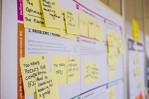 printed, sticky, notes, glued, board, post it, yellow, office, meeting, adhesive note, note, reminder, indoors, communication, no people, business, paper, text, close-up, selective focus, bulletin board, planning, western script, organization, multi colored, hanging, list, message, to do list, 4K, CC0, public domain, royalty free