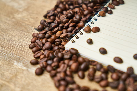 notebook, coffee, course, the work, espresso, coffee bean, kernels, page, healthy eating, good morning, nutrition, caffeine, morning, brown, table, wake, beverage, photo, food, to write, background, photography, pen, healthy lifestyle, core, cafe, read, macro, work, food photo, cappuccino, delicious, close-up, kitchen, detail, seed, fresh, beautiful, latte, note, take notes, colombia, coffee - drink, food and drink, selective focus, roasted coffee bean, large group of objects, no people, freshness, still life, indoors, high angle view, abundance, roasted, drink, wood - material, non-alcoholic beverage, 5K, CC0, public domain, royalty free
