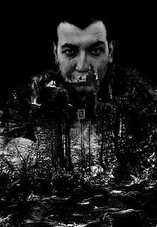 foncé, Exposition multiple, pessimisme, noir et blanc, personnes, l'art visuel, concepts et idées, les arts et le divertissement, temps, personnages, mâles, portrait, une personne, regarder la caméra, Vrais gens, photo du visage, jeune adulte, les jeunes hommes, horreur, effrayant, peur, vue de face, hommes d'âge moyen, mi adulte, Hommes, modes de vie, arbre, contemplation, agression, fond noir, 2K, CC0, domaine public, libre de droits