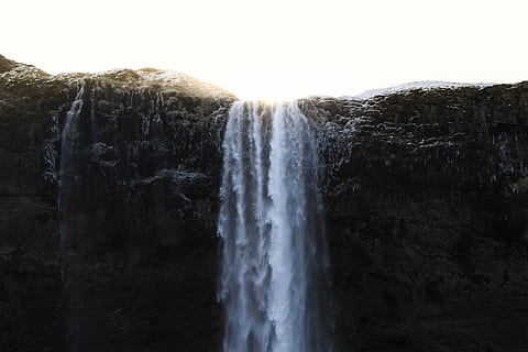 sunlight reflection, waterfalls, closeup, photo, landscape, water falls, day, time, waterfall, flowing, nature, water, scenics, stream, flowing Water, river, outdoors, rock - Object, no People, motion, beauty in nature, scenics - nature, long exposure, sky, rock, solid, power in nature, splashing, environment, non-urban scene, power, icicle, falling water, 5K, CC0, public domain, royalty free