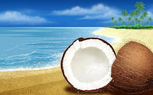 coco, Strand, kastanje, hav, himmel, vann, land, tropisk klima, sand, horisont, ferie, sky - himmel, horisont over vann, tur, ferier, naturskjønnhet - natur, natur, sommer, skjønnhet i naturen, blå, rolig scene, utendørs, ingen folk, kokosnøtt palme, 720P, CC0, offentlig domene, opphavsrett gratis