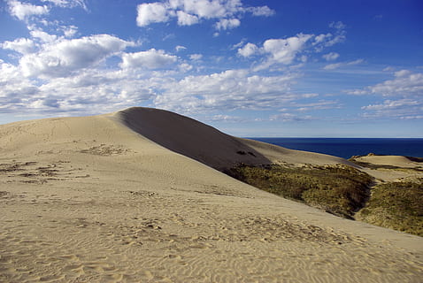 rubjerg, duna, Dánsko, knude, rubjerg knude, nebe, písek, mrak - nebe, přistát, scenics - příroda, klidné scény, klid, krása v přírodě, mimoměstské scény, moře, Příroda, pláž, životní prostředí, krajina, voda, písečná duna, horizont, den, nikdo, venku, horizont nad vodou, klimatu, suché podnebí, 2K, CC0, veřejná doména, bez autorských práv
