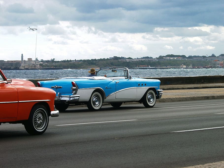 krajina, auto, starý, Havana, cesta, starý časovač, cabrio, retro stylu, konvertibilní, staromódní, přeprava, klasický, dopravy, Historické auto, pozemního vozidla, luxus, chrom, venku, způsob dopravy, motorové vozidlo, silnice, mrak - nebe, město, nebe, cestovat, den, ulice, Příroda, architektura, modrý, nikdo, pohyb, 1080P