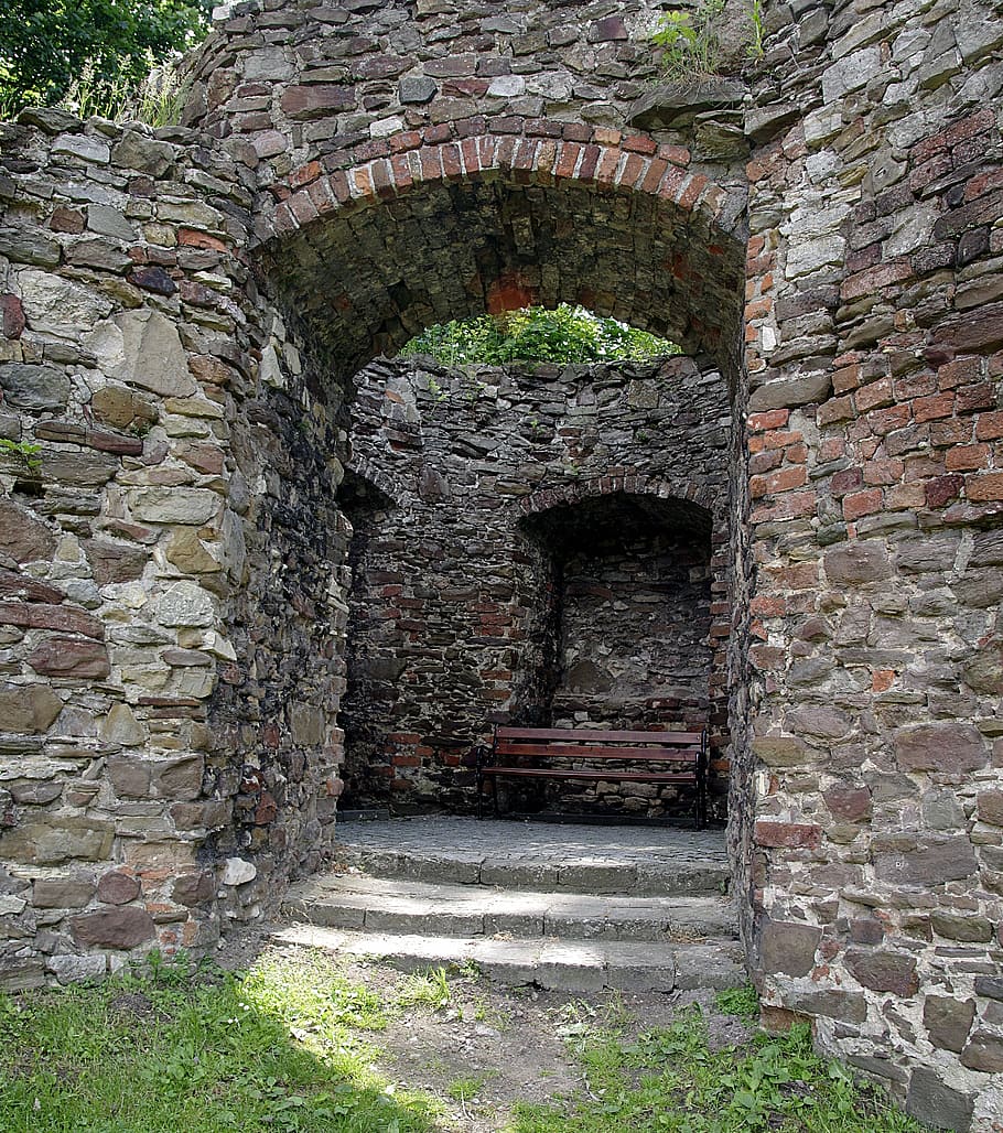 fort, torre, bower, descans, banc, reunió, l'edat mitjana, carreró, maó, Els murs, pedra, el gòtic, Polònia, llac dusia, arquitectura, parets, Silesia, monument, estructura construïda, paret, història, el passat, vell, funció de construcció de parets, arc, edifici, cap gent, dia, paret de pedra, exterior de l'edifici, entrada, el camí a seguir, paret de maó, sòlid, direcció, planta, material de pedra, a l'aire lliure, arruïnat, deteriorament, civilització antiga, 4K
