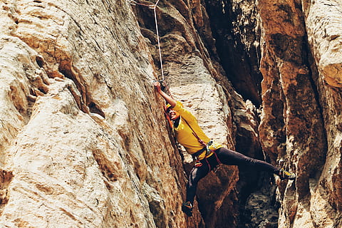man, climbing, cliff, rappelling, rocks, hill, people, girl, adventure, outdoor, travel, sport, extreme sports, rock, rock - object, solid, rope, safety, rock formation, rock climbing, leisure activity, activity, strength, lifestyles, safety harness, mountain climbing, protection, real people, mountain, outdoors, skill, climbing equipment, clambering, 5K
