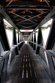 ponte, web, costruzione, illuminazione, architettura, la strada davanti, direzione, prospettiva decrescente, struttura costruita, connessione, in casa, ponte - struttura fatta dall'uomo, nessuno, mezzi di trasporto, punto di fuga, metallo, ponte coperto, ringhiera, vuoto, passerella, sentiero, giorno, soffitto, luce alla fine del tunnel, lungo, 4K, CC0, dominio pubblico, privo di copyright