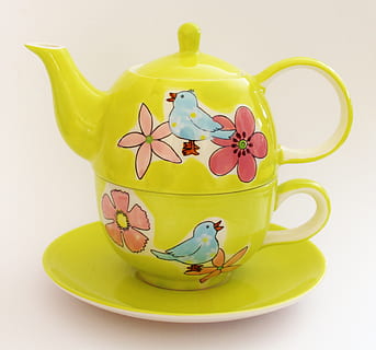 grøn-rød-og-blå fugl, blomster print teacup, tepotte, sæt, vinter, kop, te, grøn, blomstre, flor, bordservice, porcelæn, hvid baggrund, stilleben, Kunst og håndværk, indendørs, keramik, studio skud, gul, ingen mennesker, repræsentation, skåret ud, tæt på, håndværk, multi farvet, krus, dyr repræsentation, drikke, kreativitet, blomstermønster, 2K, CC0, offentligt domæne, royaltyfrie