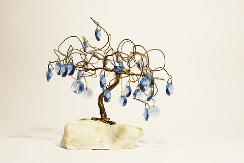Sapling, Crystal, Copper, Silica, Macro, tree, stone, studio shot, no people, white background, close-up, indoors, day, copy space, large group of objects, still life, creativity, metal, food and drink, hanging, falling, nature, decoration, stack, abundance, group of objects, art and craft, 5K, CC0, public domain, royalty free