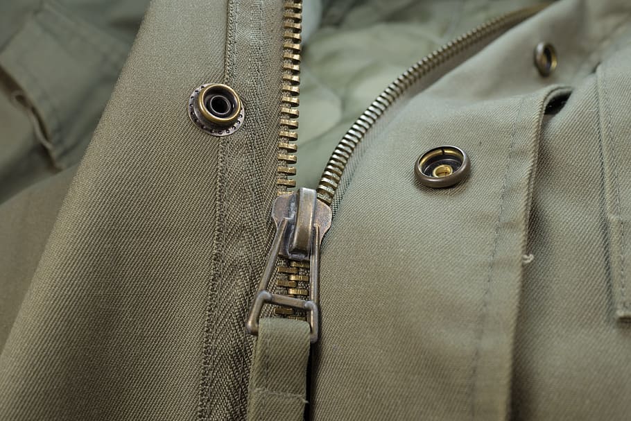 zip, uzavření, zaseknout, detail, Bunda, olivový, tiskové knoflíky, makro, zavřít, zelená, tlačítko, textil, móda, oblečení, neformální oblečení, kapesní, džíny, textilní průmysl, denim, nikdo, extrémní detail, materiál, texturou, pozadí, uvnitř, celý rám, kůže, oděv, luxus, 4K