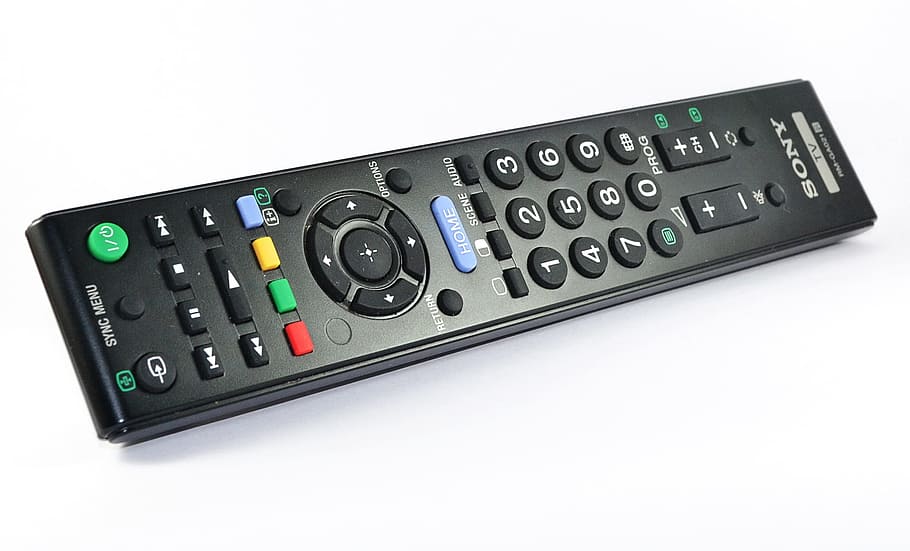 foto de primer pla, negre, sony, remot, control remot, control, tv, televisió, electrònica, infrarojos, senyals, tecnologia, entreteniment, mawanella, Sri Lanka, Ceilà, televisor, control, fons blanc, Font d'alimentació, tir de l'estudi, tallar, a l'interior, primer pla, equipament, sol objecte, cap gent, indústria, indústria electrònica, cultura i entreteniment artístic, polsador, nombre, teclat, tecnologia sense fils, equipament elèctric, 1080P