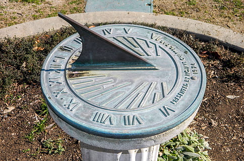round metal sundial, 12, sundial, clock, sun, ancient, sun-dial, time, old, antique, history, astronomy, medieval, instrument, astronomical, vintage, timepiece, communication, text, day, western script, no people, geometric shape, circle, nature, shape, high angle view, sign, outdoors, number, metal, guidance, sunlight, close-up, symbol, plant, concrete, 4K, CC0, public domain, royalty free