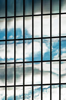 untitled, vindue, afspejling, bygning, Sky, himmel, gitter, rektangel, linje, minimalistisk, minimalisme, minimal, geometriske, geometri, by, tårn, bar, abstrakt, highrise, metropoli, fuld ramme, baggrunde, glas - materiale, ingen mennesker, sky - himmel, mønster, gennemsigtig, blå, dag, indendørs, natur, form, bygget struktur, design, geometrisk form, arkitektur, glas, 4K, CC0, offentligt domæne, royaltyfrie